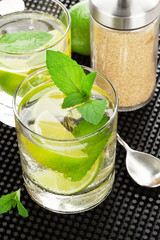 Mojito cocktail and ingredients