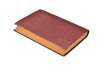 Dirty antique book, isolated on white background