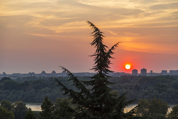 Beautiful sunset in Belgrade, Serbia