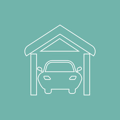 Car in garage icon