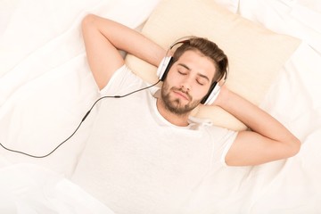 Listening music in the bed