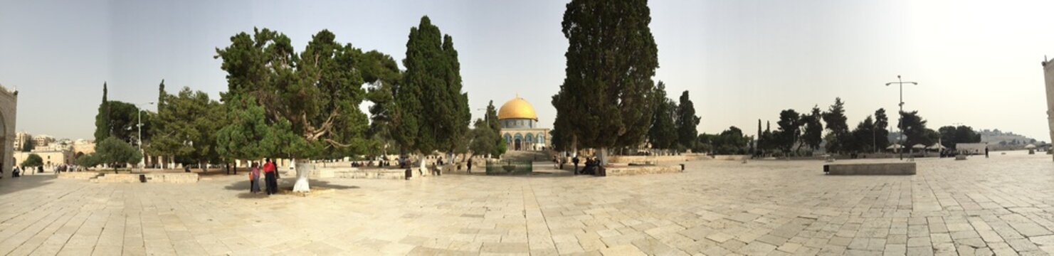 Spianata delle Moschee, Cupola della Roccia, panoramica, Gerusalemme, Israele