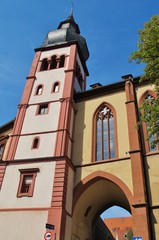 Fototapeta na wymiar Turm, Deutschhauskirche, Würzburg
