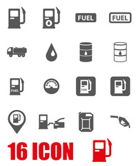 Vector grey gas station icon set