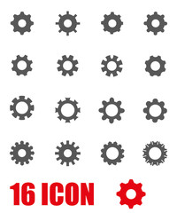 Vector grey gear icon set
