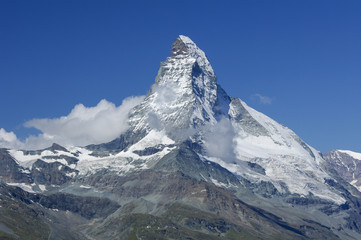 Fototapeta na wymiar Der berühmteste Berg der Welt - Die Pyramide von der Schweiz - Das Matterhorn