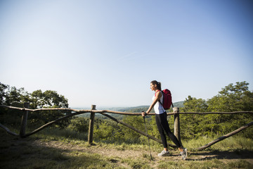Young woman at hiking