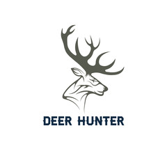 Obraz premium deer hunter vector design template