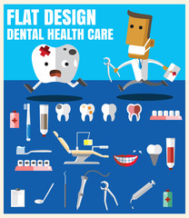 Medical flat icon illustration with dental health care vector fo