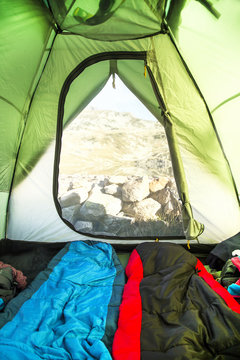 Mountain Camping Tent Inside View