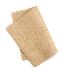 burlap hessian sacking isolated on white