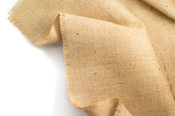 burlap hessian sacking isolated on white