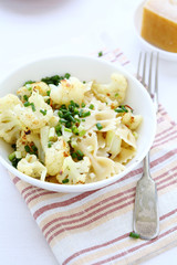 Cauliflower with pasta in a bowl