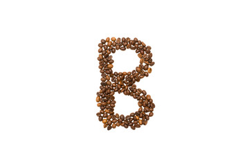 letter B of coffee beans