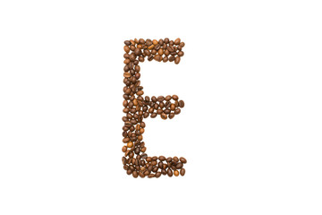 letter E of coffee beans
