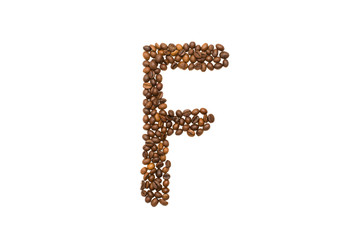 letter F of coffee beans