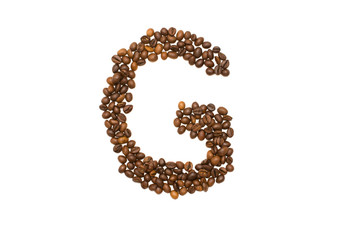 letter G of coffee beans