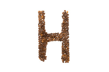 letter H of coffee beans