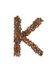 letter K of coffee beans