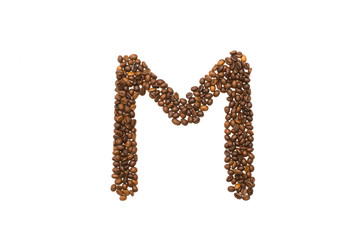 letter M of coffee beans
