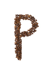 letter P of coffee beans