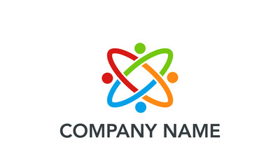 people link connection logo design concept