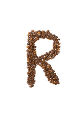 letter R of coffee beans