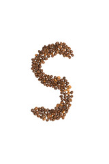 letter S of coffee beans