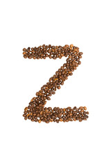 letter Z of coffee beans