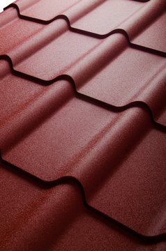 Close Up Of Metal Roof Tile