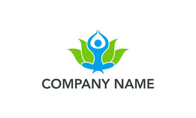 people yoga logo design template