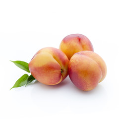 Peach on the white isolatd background.