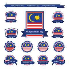 Malaysia independence day flags infographic design