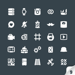 Set of Office and Media Icons
