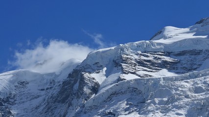 Fototapeta na wymiar Glacier on Mt Jungfrau