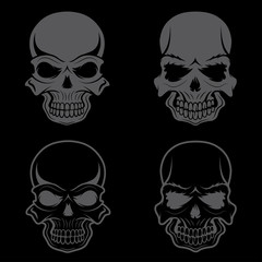 set of skulls vector design template
