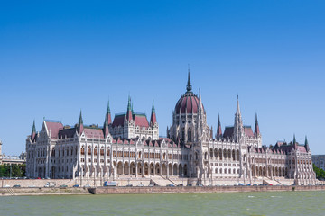 Fototapeta premium Panoramic view the building of the Parliament in Budapest, Hungary - the capital of Hungary