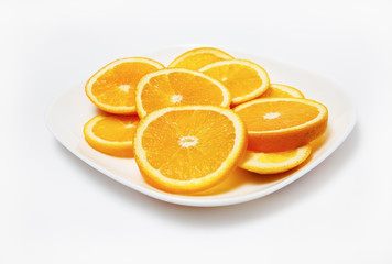 Oranges on plate