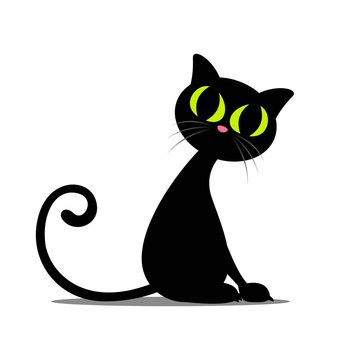 Vector Illustration of a Black Cat