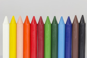 Colorful crayons close up - Colorful crayons close up front view - Colorful crayons shot