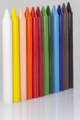 Colorful crayons close up - Colorful crayons close up perpective view - Colorful crayons shot