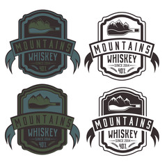 mountains whiskey vintage labels set
