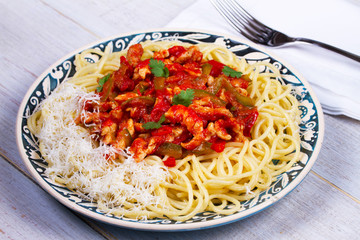 Spaghetti with Meat and Tomato Sauce