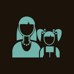 Girl with her mother icon