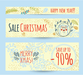 Christmas sale design template web banner