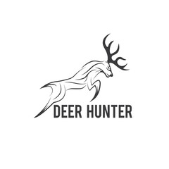Fototapeta premium deer hunter vector design template