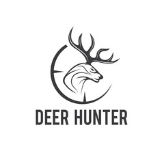 Obraz premium deer hunter vector design template