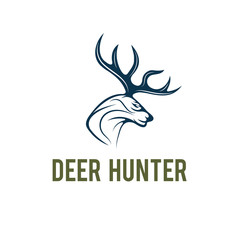 Obraz premium deer hunter vector design template