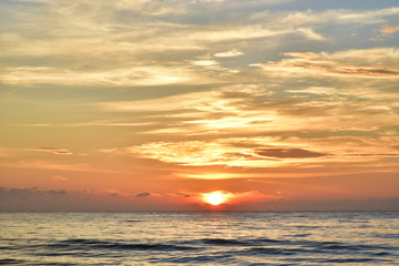 The sun rise in the morning seaside beautiful    