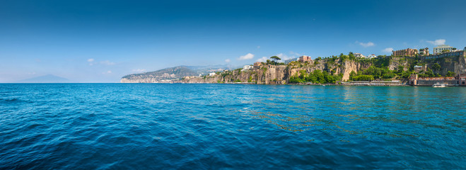 Panorama of Sorrento gulf view. The province of Campania. Italy. - obrazy, fototapety, plakaty